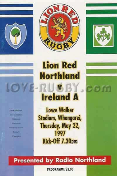 1997 Northland v Ireland A  Rugby Programme